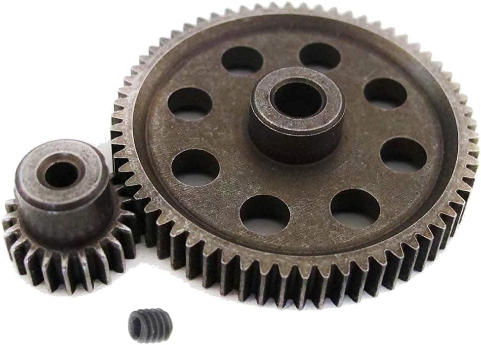 Share Goo 11184 Spur Differential 64T Metal Main Gear & 11181 Pinion 21T Motor Gear Combo Compatible with Redcat Volcano EPX HSP 1/10 Monster Truck Car