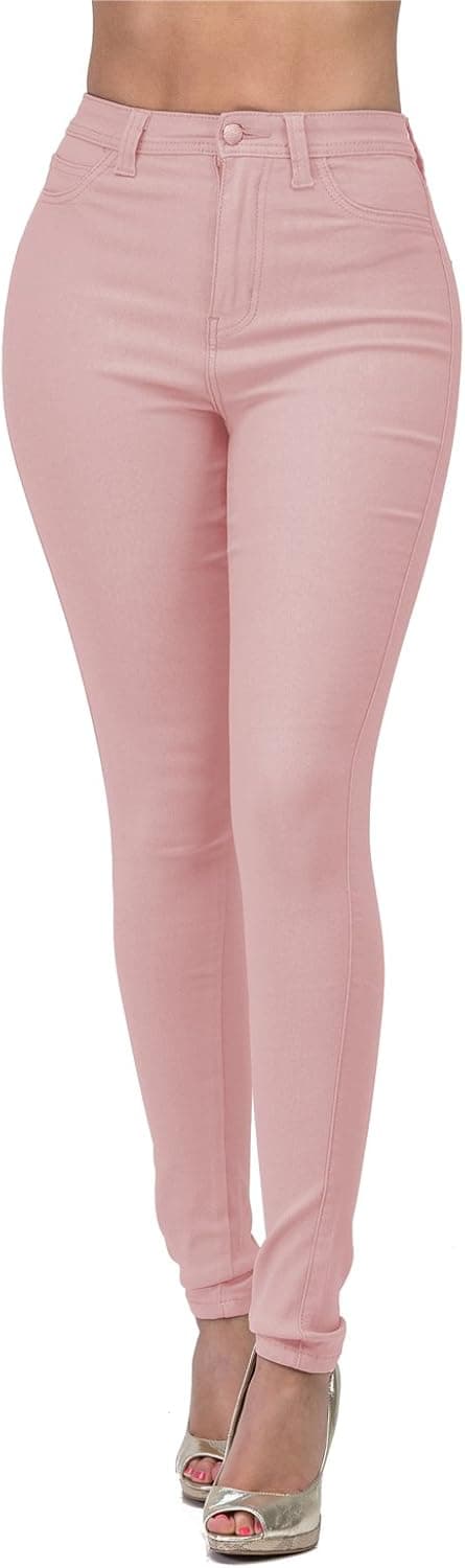 FASHION LOVER High Rise-Waisted Colored Destroyed Ripped Distressed Jeans Pants for Women