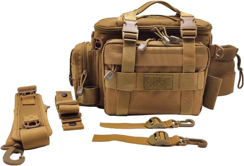 Amitfo Fishing Bag Fishing Tackle Bag with Rod Holder Water-Resistant Waist Fishing Bag Fishing Gear Bag for Outdoor