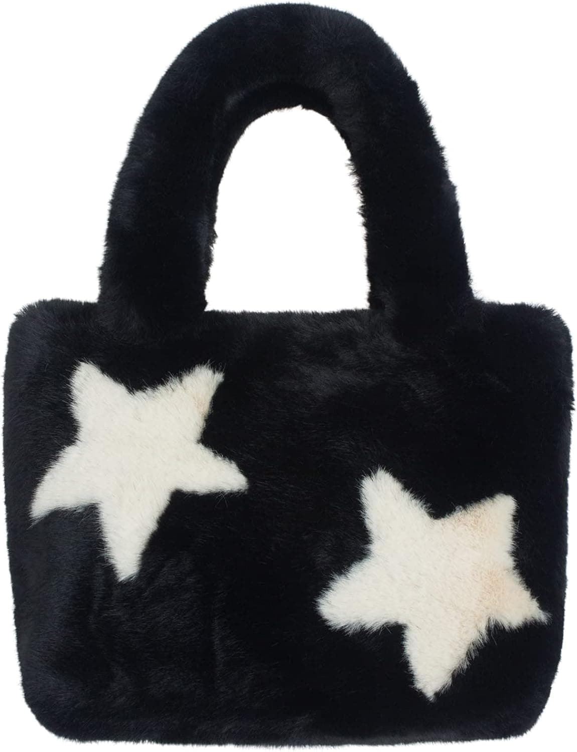 AnnaKastle Womens Soft Eco Fur Fluffy Mini Tote Bag Purse