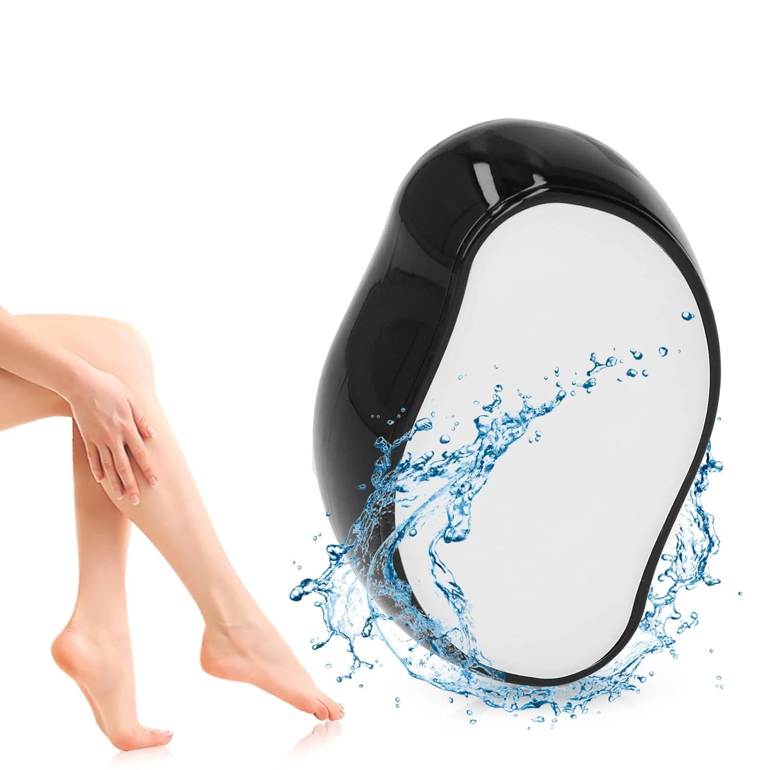 Hair Eraser,Painless Crystal Hair Eraser for Women and Men,Portable Magic Hair Eraser Removal Tool for Legs, Back, Arms(Black)