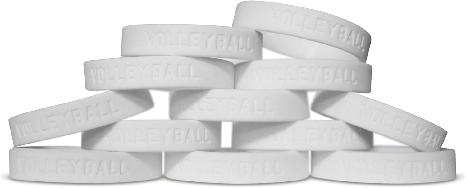 Novel Merk 12-Piece Volleyball White Party Favor School Carnival Prize Sports Silicone Wristband Bracelet