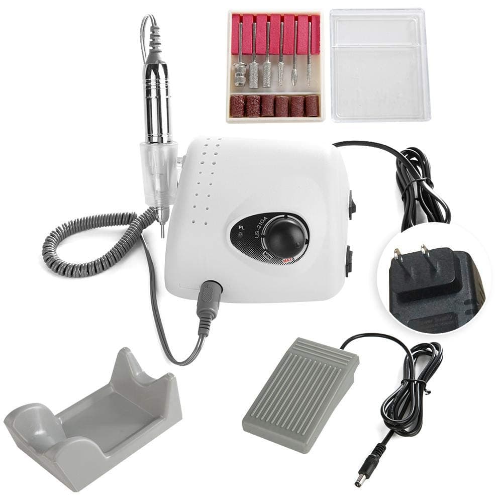 Professional Nail Drill Machine, 15W 30000Rpm Electric Nail Drill Polishing Machine Portable Nail File Kit with 6 Drill Bits for Acrylic Gel Nails, Manicure/Pedicure, Polishing