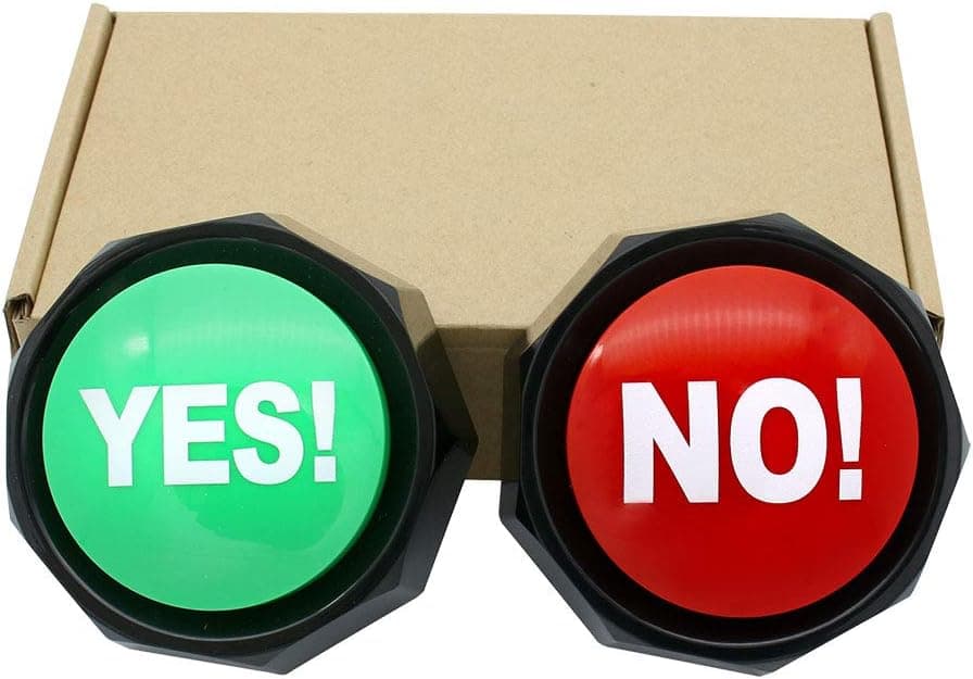 RIBOSY NO Sound Button ,Yes Sound Button ,Set of 2