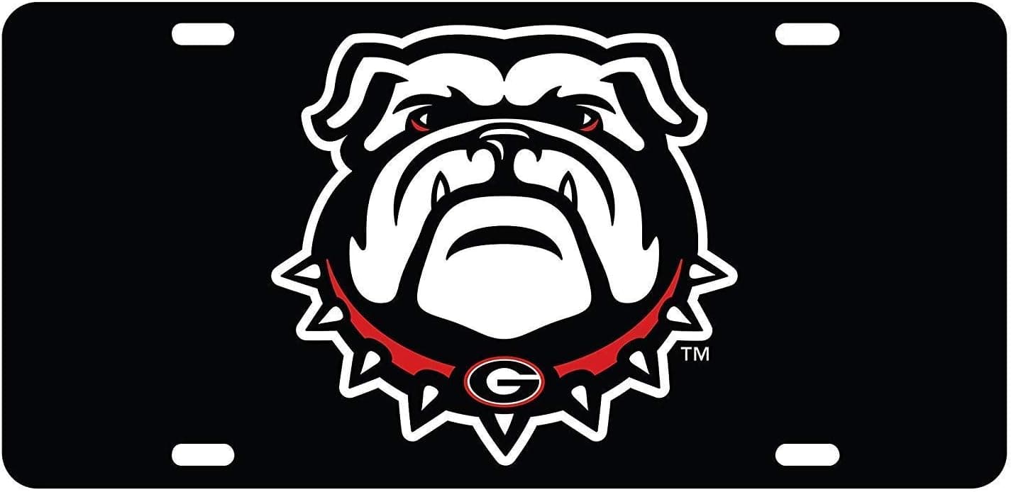 Kexle Georgia Bulldogs New Bulldog Logo Front Metal Plate Vanity car tag Home Door Sign 6" x 12" with 4 Holes