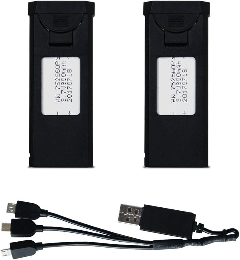 3.7v 900mah Lipo Battery for TIANQU VISUO XS809W XS809HW XS809 XS809HC XS809S Foldable RC FPV Quadcopter Drone Spare Parts(2pcs)+3 in 1 Charger Cable