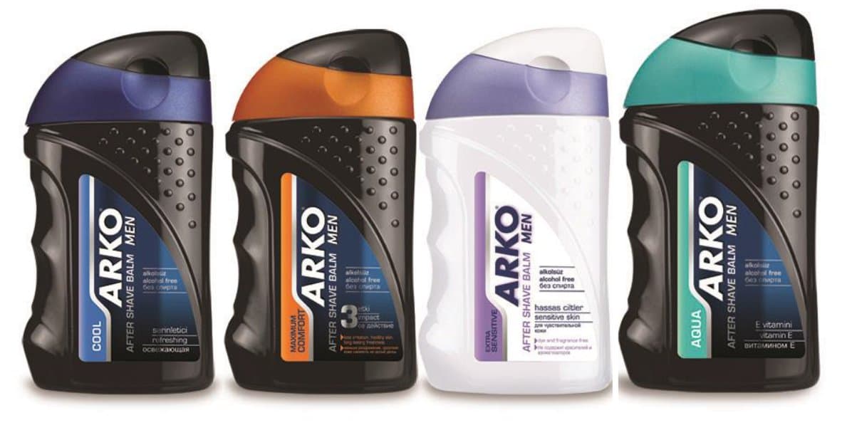 Arko After Shave Balm Variety Pack, Aqua/Ice Mint, 4 Count