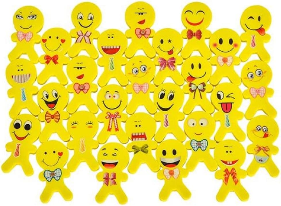 Novelty Treasures EXPRESSIVE Set of 48 Emoji Buddy Erasers (2" each)