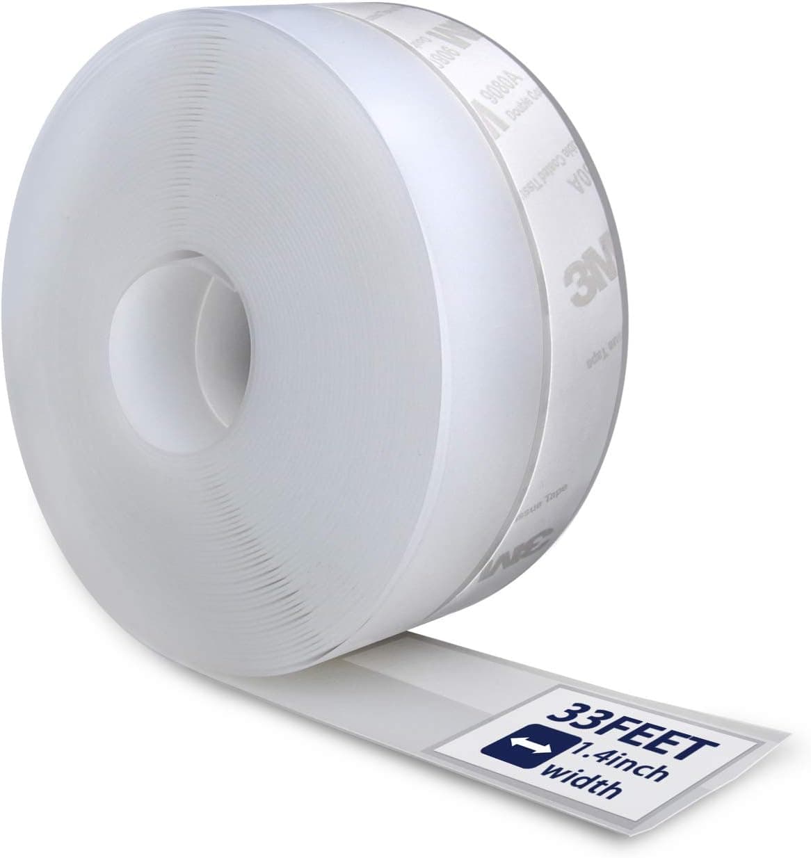 33 Feet Silicone Seal Strip, Clear Weather Stripping Sealing Tape Around Door, Weatherstrip Adhesive for Doors and Windows (1.4inch Width)