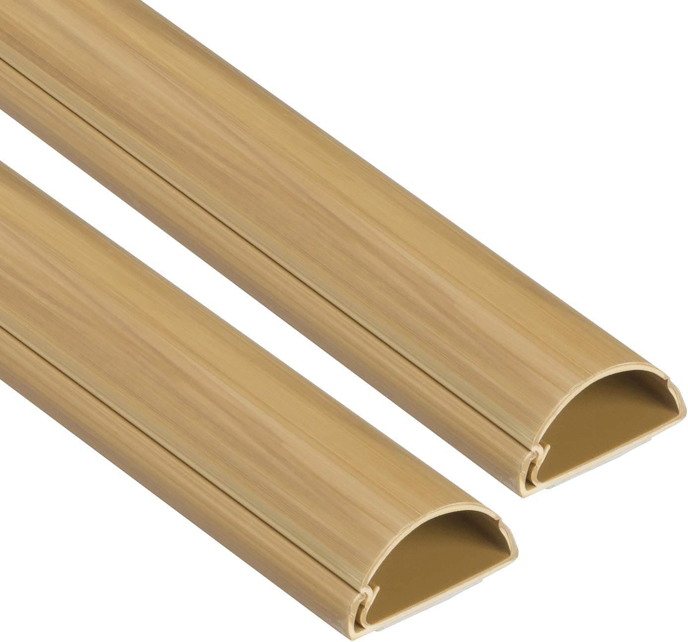 D-Line Cord Cover 2-Pack, Cord Hiders, Cable Concealer, Cable Raceway, Wire Covers, Wall Mounted TV Wire Hider, Cable Management - 2X 1.18in W x 0.59in H x 39in Lengths (78in Total) - Wood-Effect