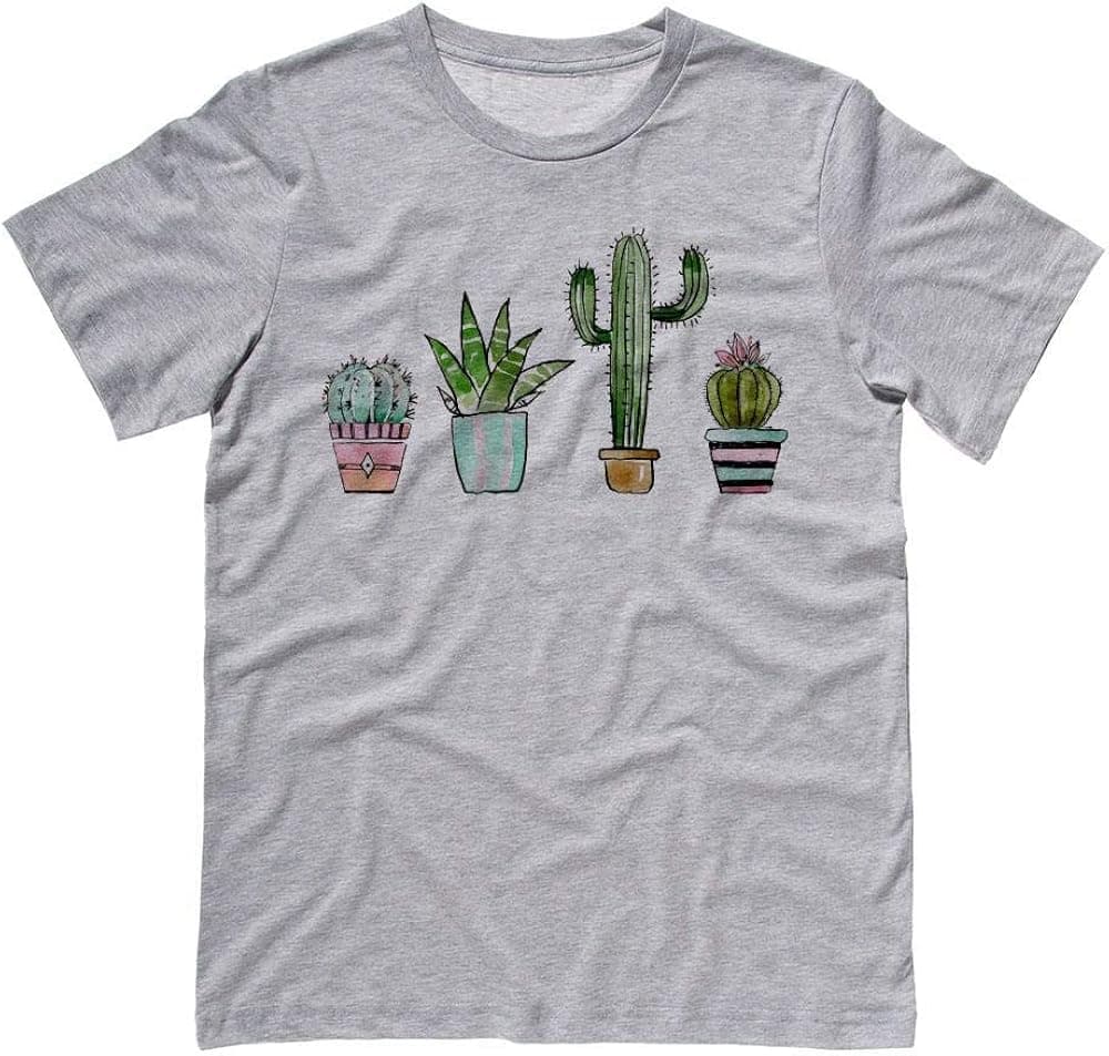 TeesAndTankYou Watercolor Cactus Pots Shirt Unisex
