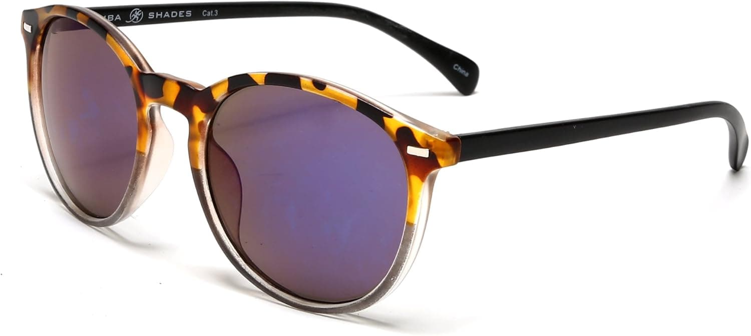 SAMBA SHADES Florence Classic Round Horned Rim Sunglasses