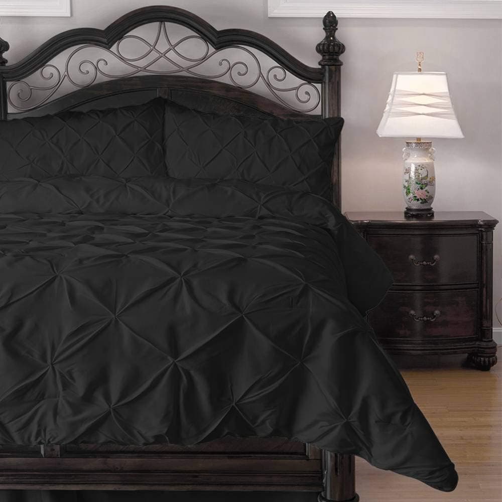 ExceptionalSheets Comforter Set - 3 Piece Down Alternative Comforters - Decorative Pinch Pleat Pintuck Design
