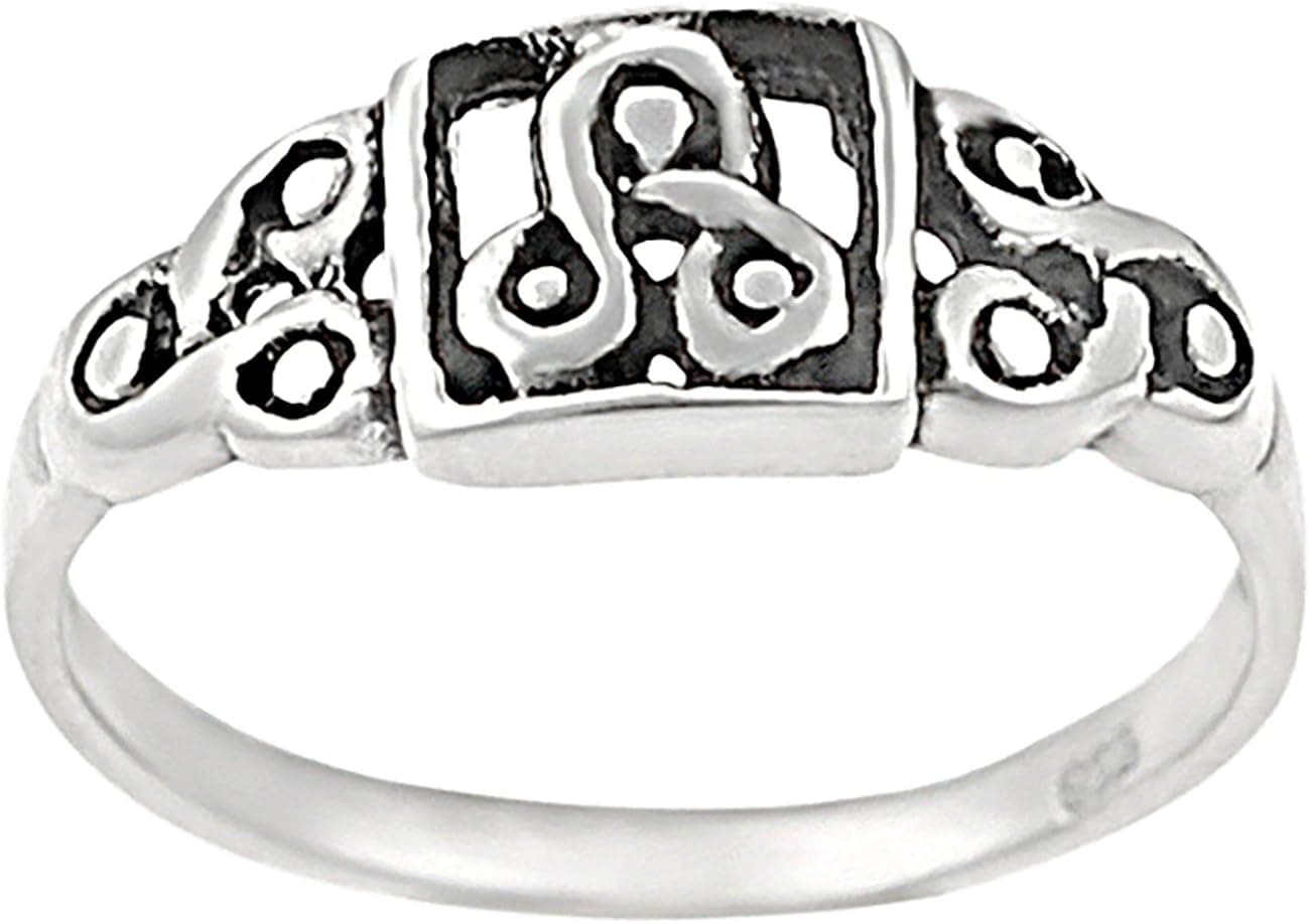 Sterling Silver Celtic Triquerta with Dots Ring