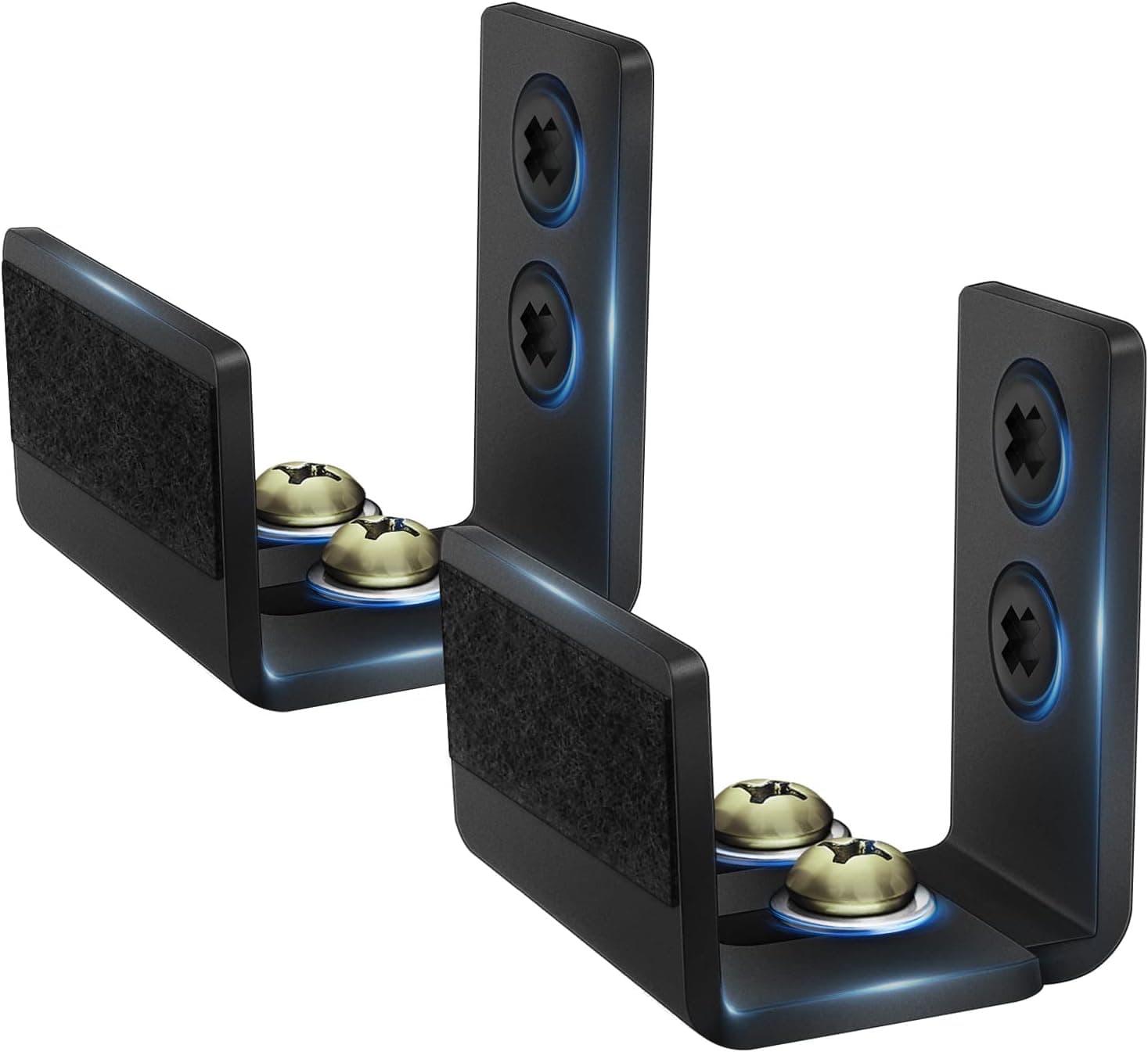 Sliding Barn Door Floor Guides - Adjustable Barn Door Hardware Kits U Brackets Flush Bottom Pocket Door Guide Floor-Mounted Wall-Mounted Black (2 Packs Black)