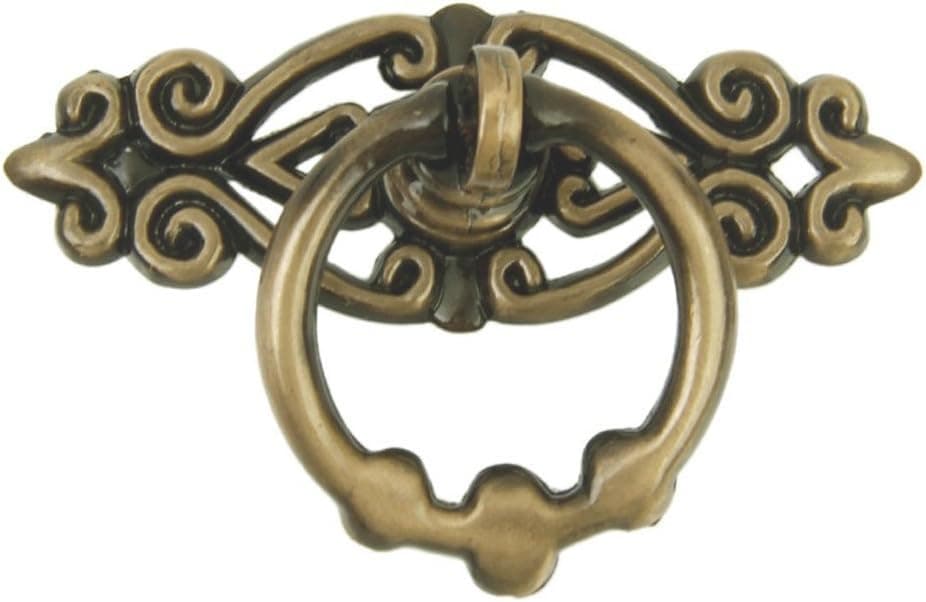WINOMO 10pcs Cabinet Drawer Ring Pull Handle Cupboard Door Knob (Antique Brass)
