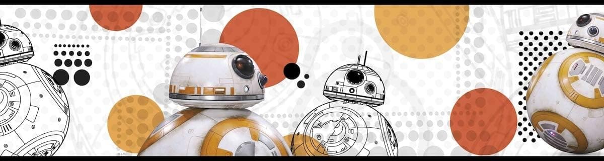 York Wallcoverings Disney Kids III Star Wars BB9 Border, Whites