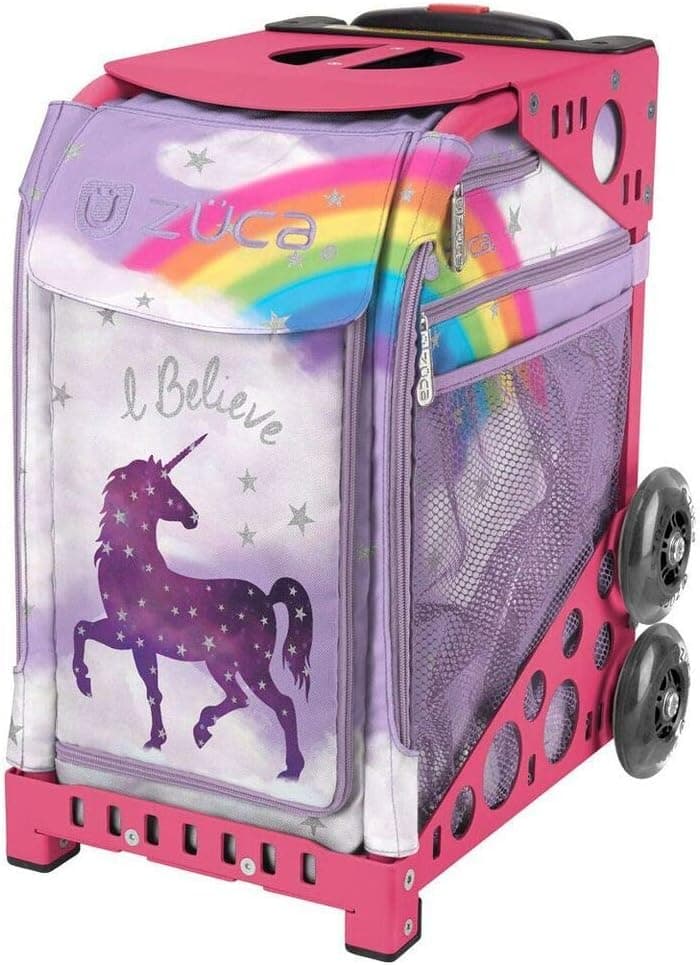 ZUCA Unicorn Sport Insert Bag and Pink Frame with Flashing Wheels