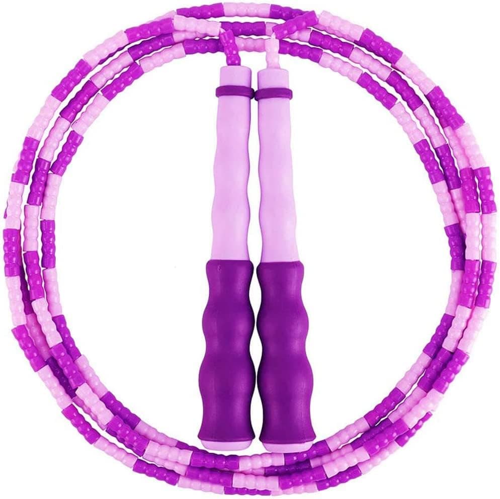 Bead Jump Rope - Soft Beaded Segment Jump Rope, Adjustable Length Tangle-Free Fitness Jump Rope for Kids, Man, and Women Weight Loss - 9.2Ft