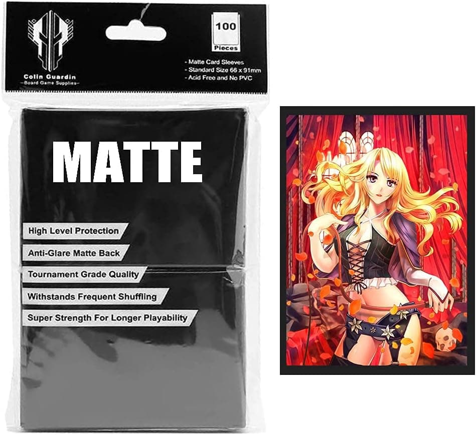 62x89 mm Penny Sleeves Card Sleeves Black Matte Deck Small Size Protector Sleeves for Trading, Baseball, Game, Business Cards (60)