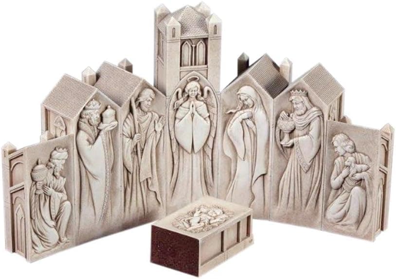 Enesco Pillars Cathedral 8-Piece Nativity Set, 9-Inch