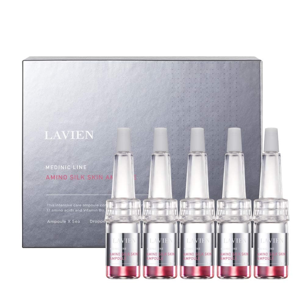 [LAVIEN] Medinic Line Amino Silk Skin Ampoule (Ampoule 2ml x 5ea, Dropper x 5ea) - Concentrated Serum Ampoule with Hydrolyzed Collagen, Fine Lines and Wrinkles Improvement for All Skin Types