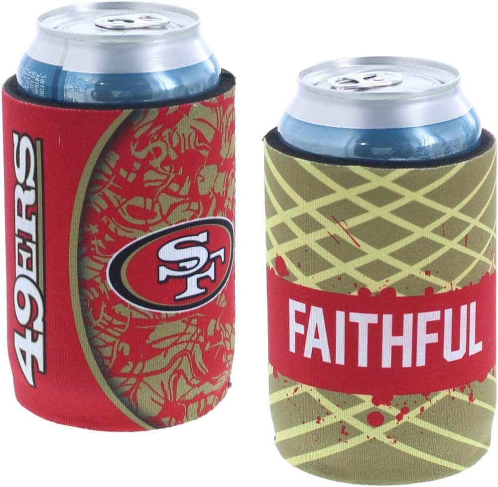 Football Team Logo Insulated Coozie Huggie Can Holder Cooler 2-Pack Set