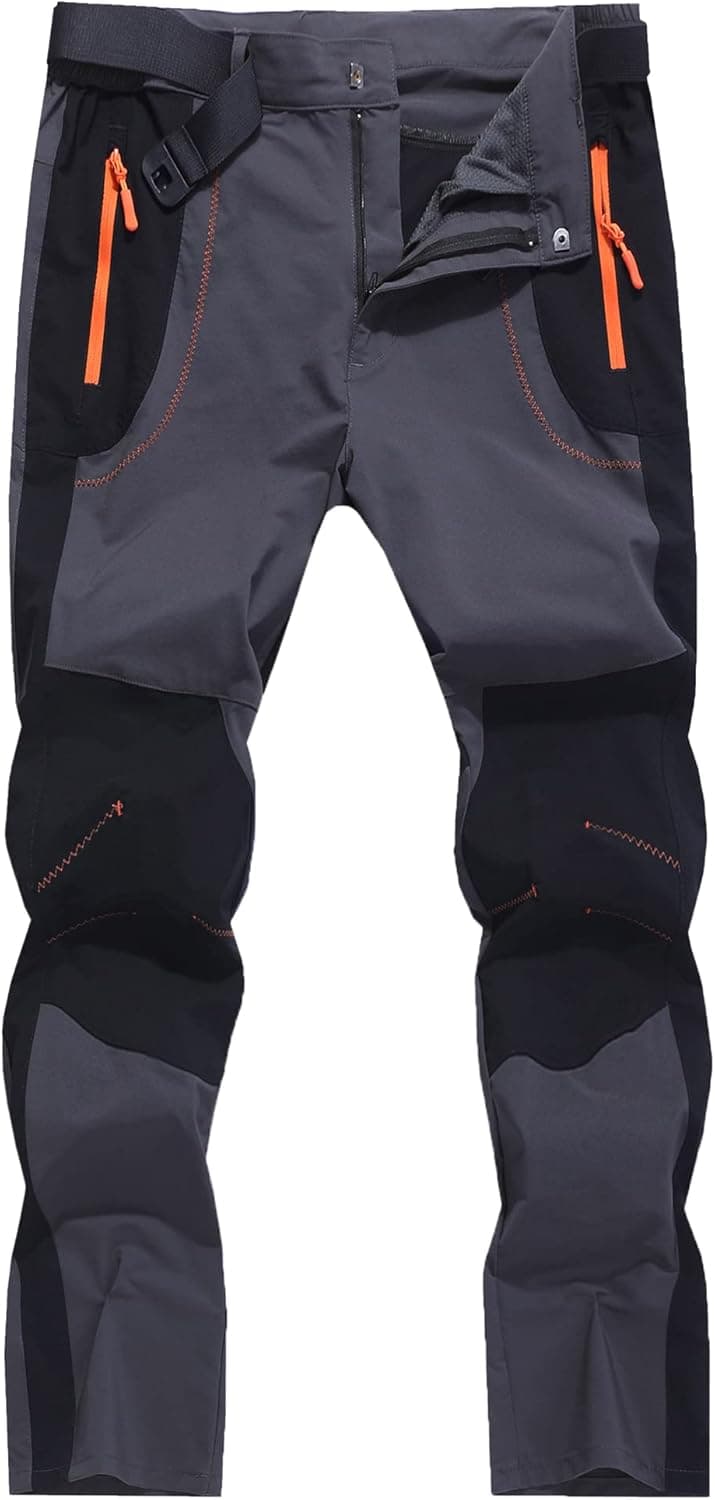 KELOIFUT Men's Hiking Cargo Pants Quick-Dry Outdoor Water Resistant Lightweight Mountain Breathable Zipper Pocket Work Pants
