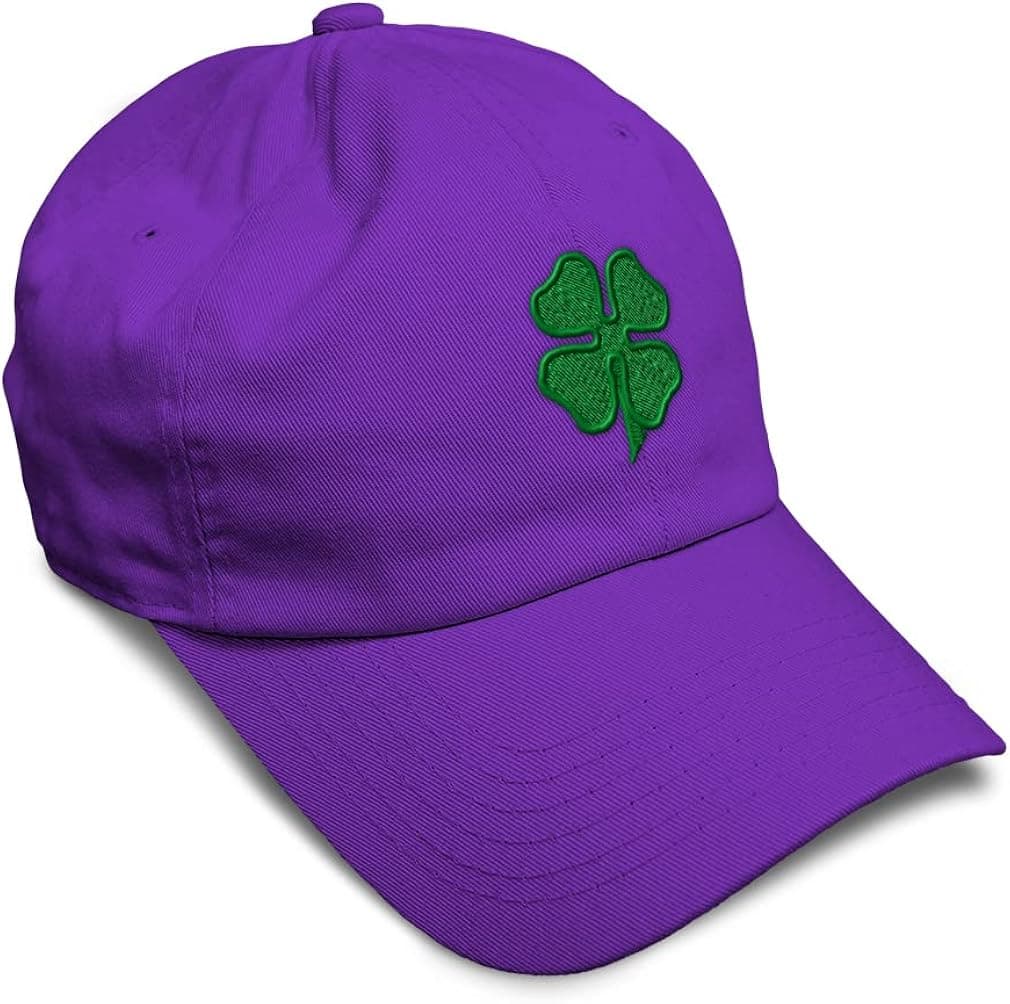 Soft Baseball Cap 4 Leaf Clover St Patrick's Day Shamrock Cotton Celtic Clover Dad Hats for Men & Women