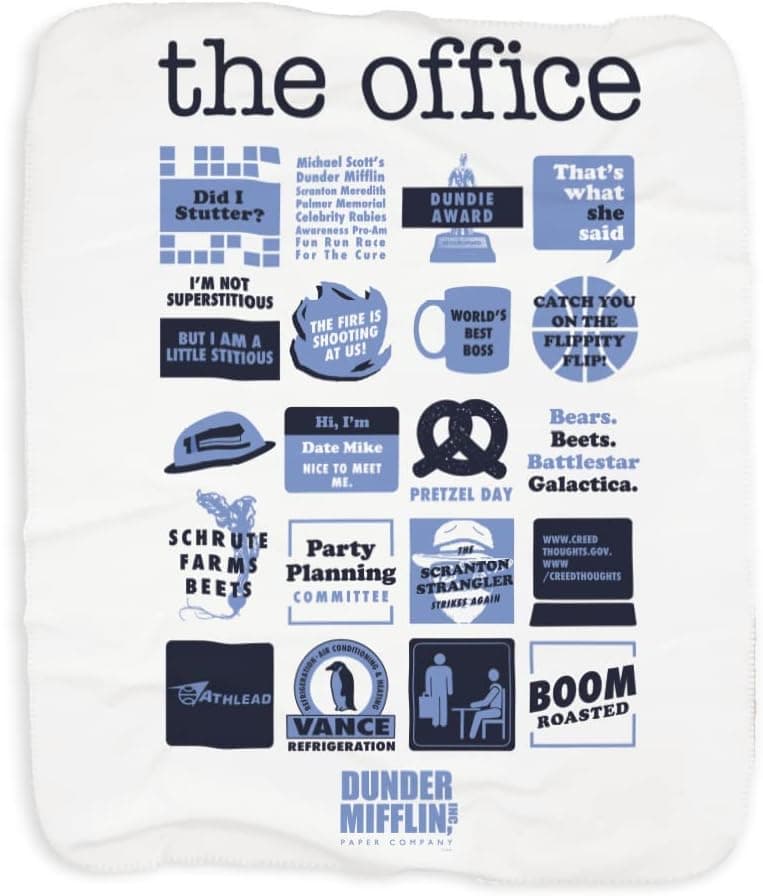 NBC The Office Mash-Up Sherpa Blanket - 50" X 60"-White