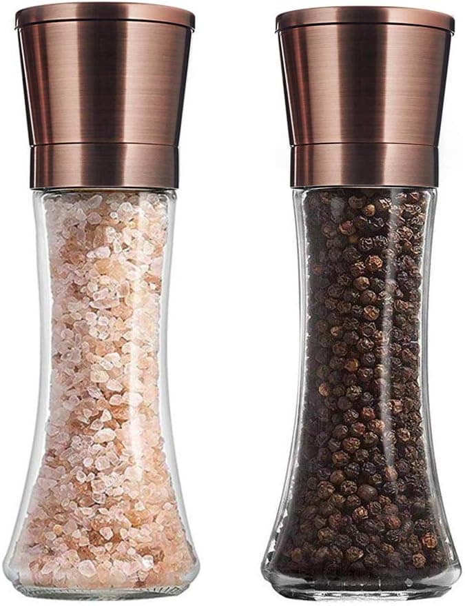 Salt and Pepper Grinder - Premium Stainless Steel Salt and Pepper Mill with Adjustable Coarseness - Salt Grinder and Pepper Shaker Mill Set of 2