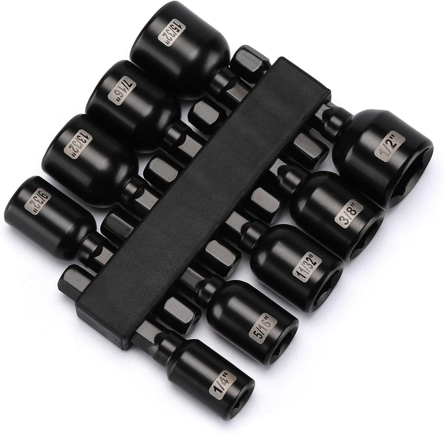 EMENTOL 9PCS Magnetic Hex Nut Driver Master Kit, Length - 48mm, 1/4"Drive Hex Shank, SAE, Quick-Change Magnetic Nut Setter, 1/4 Inch - 1/2 Inch