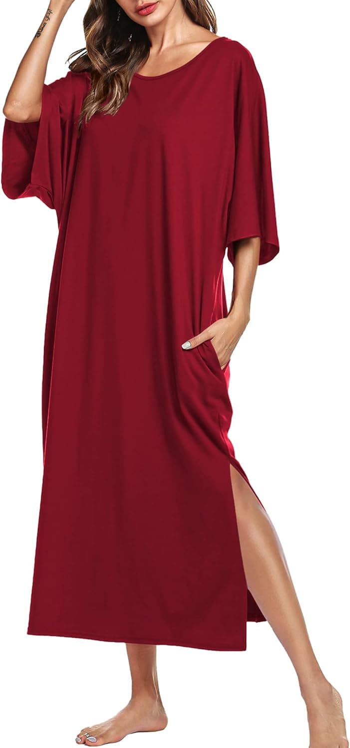 Ekouaer Women's Casual Maxi Long Nightgown