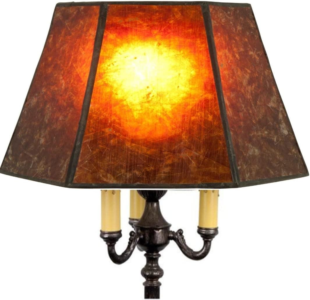 Upgradelights Amber Mica 18 Inch Hex Floor Lampshade 12x18x11