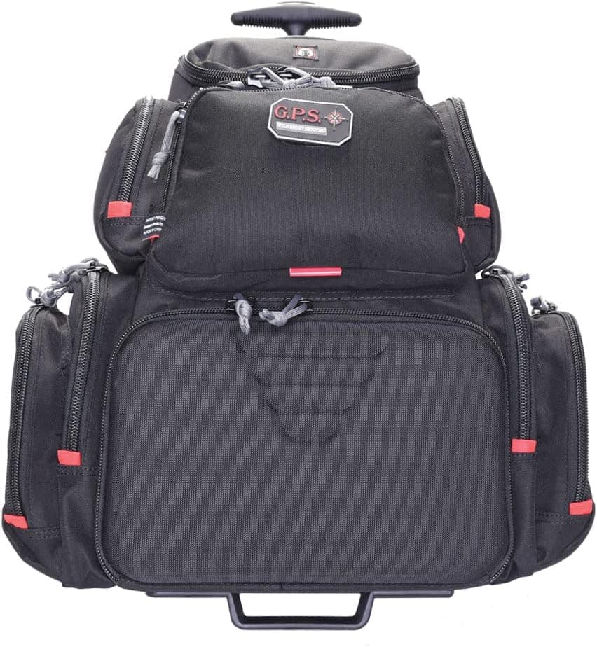 G5 Outdoors G.P.S. Rolling Handgunner Range Backpack With Foam Cradle For 4 Handguns | Durable Waterproof Pistols, Ammo & Shooting Accessories Storage