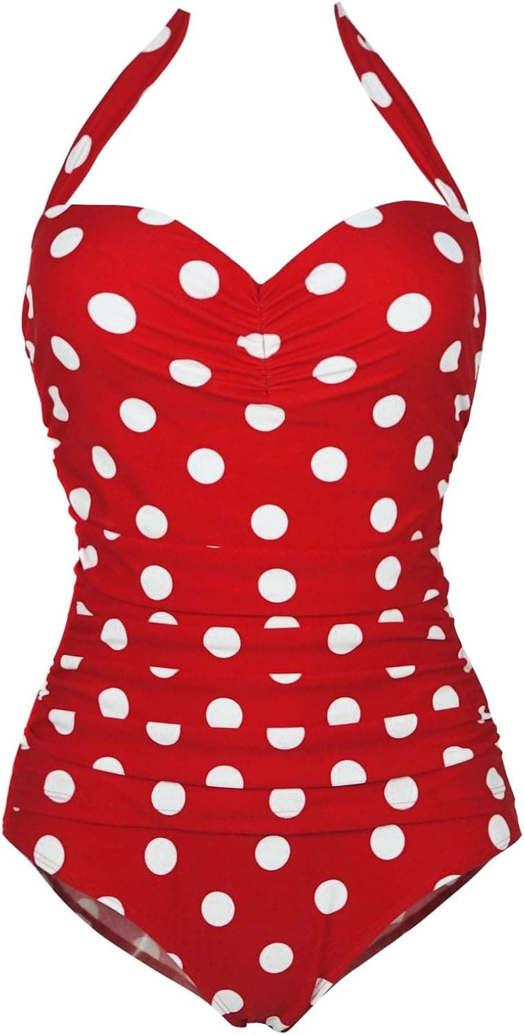 COCOSHIP 50s Elegant Inspired Retro Vintage One Piece Pin Up Monokinis Swimsuit(FBA)