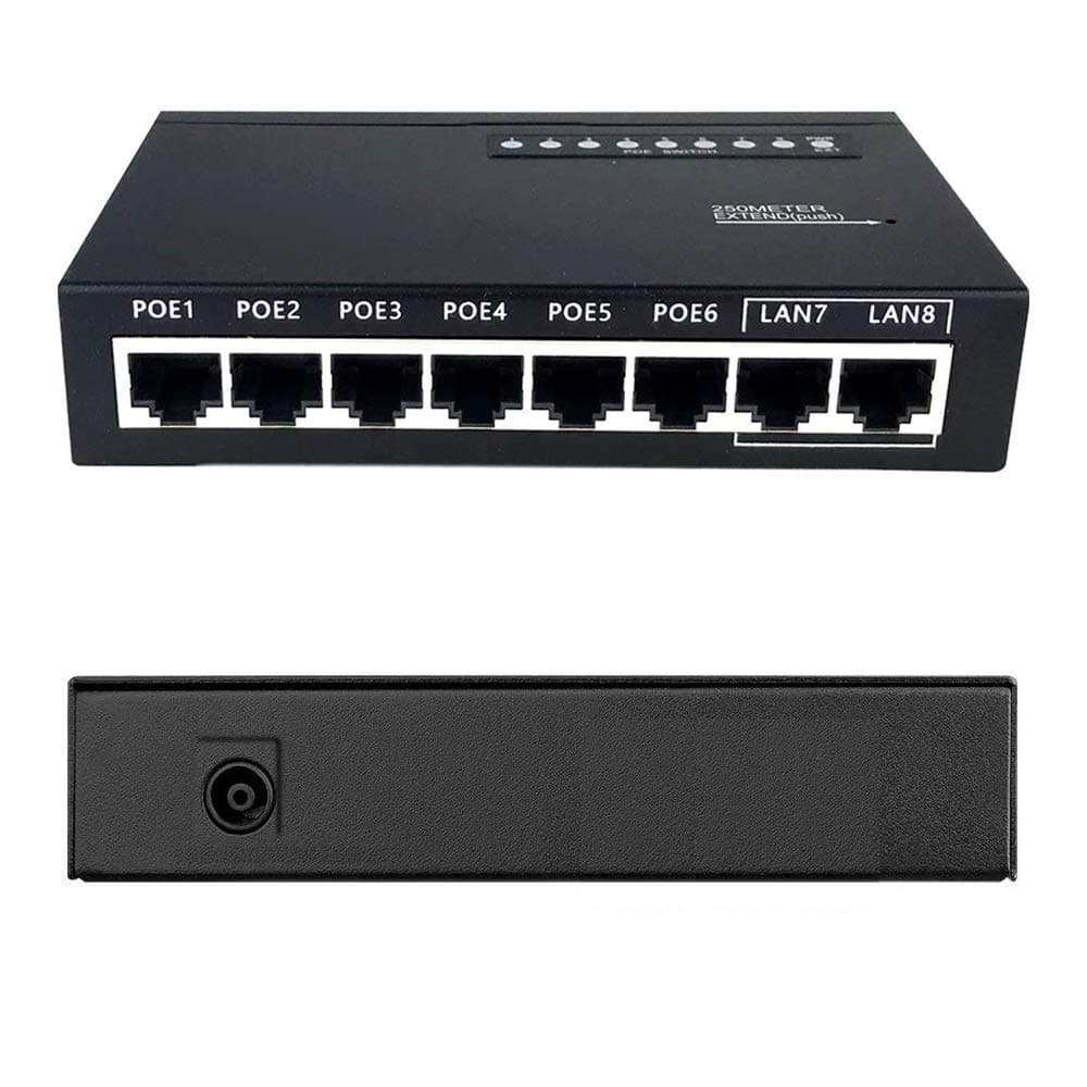 6 Port PoE + Switch (6 PoE Ports+2 Ethernet Uplink and Extend Function)8Ch IP PoE Switch 802.3af/at Unmanaged, 90W EasySmart Upgradeable ProSAFE Limited Lifetime Protection