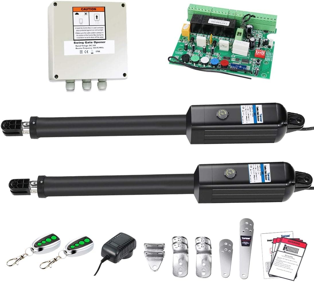 TOPENS AD8 Automatic Gate Opener Kit Heavy Duty Dual Gate Operator for Dual Swing Gates Up to 880 Pounds Gate Motor