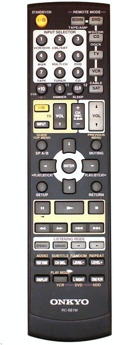 Onkyo"Original OEM" RC-681M HT-R550 HT-SR800 HT-SR800B HT-SR8000S TX-SR505 TX-SR575 TX-SR575X TX-SR8550 Remote Control