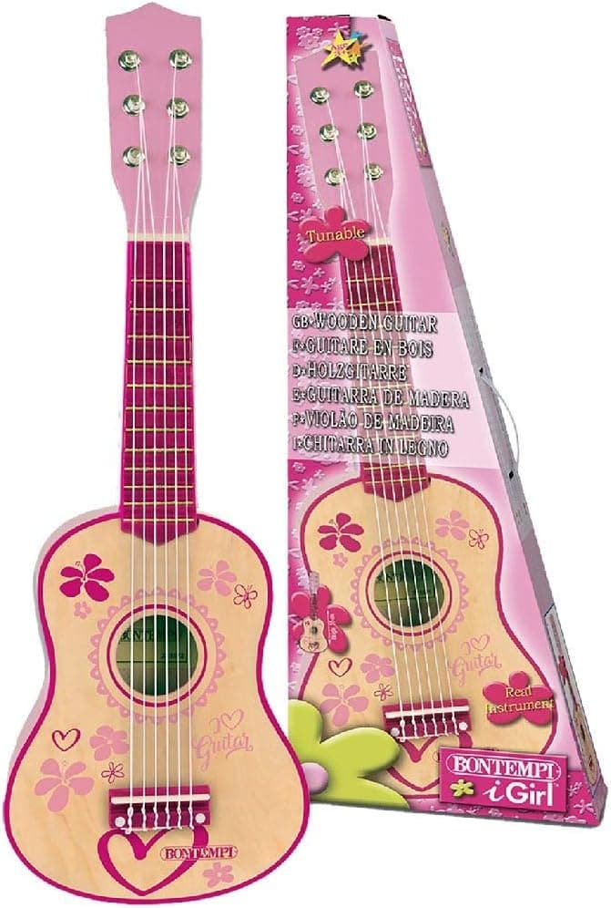 Bontempi - Small Pink Wooden Guitar, 55 cm (225572)