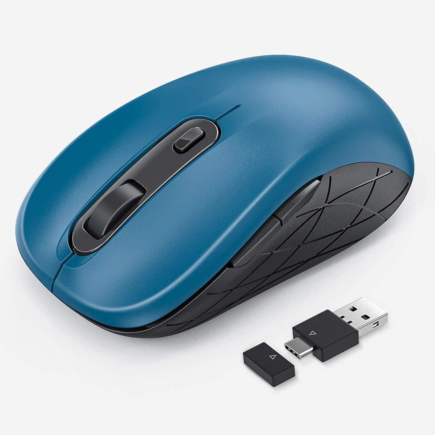 Doukible Type C Wireless Mouse, Dual Mode 2.4G & USB C Wireless Mouse for Mac, Windows, Computer, Laptop, PC, MacBook, iPad - Blue