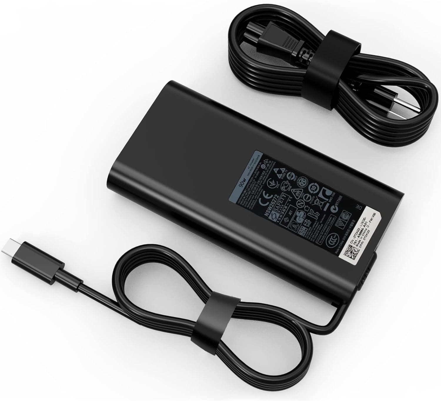AC Charger Compatible for Dell XPS 13 9365 9360 9370 Latitude7420 7320 7390 Latitude 3400 3500 5289 5300 2in1 0TDK33 LA90PM170 DA90PM170 Original Replacement New USB C Laptop Power Adapter