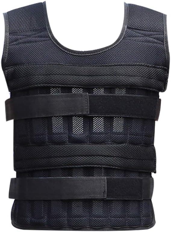 kebyy 20kg Vest Adjustable Weighted Vest 10lbs/15lbs/20lbs, Loading Weight Jacket, Thin Steel Running Weights Training Waistcoat, Reflective Shock Cord and Trim, Thin Great Unisex Fit