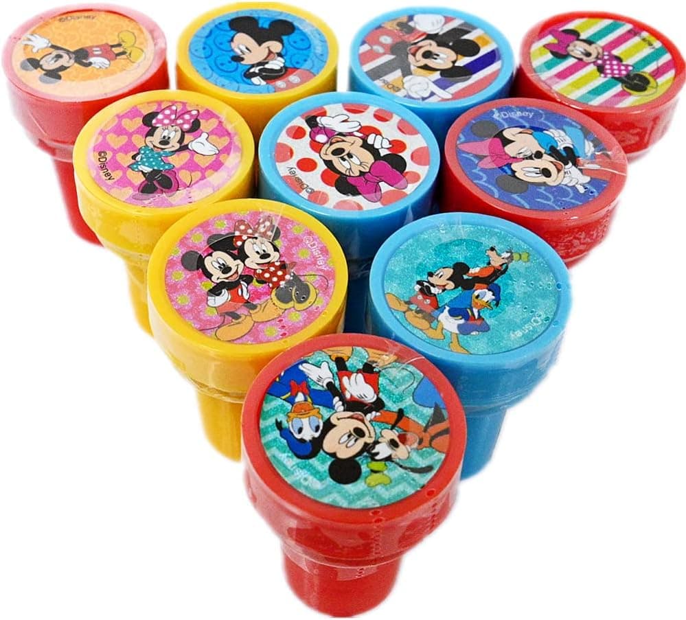 10pcs Disney Mickey Mouse Stamps Stampers Self-inking Birthday Party Favors