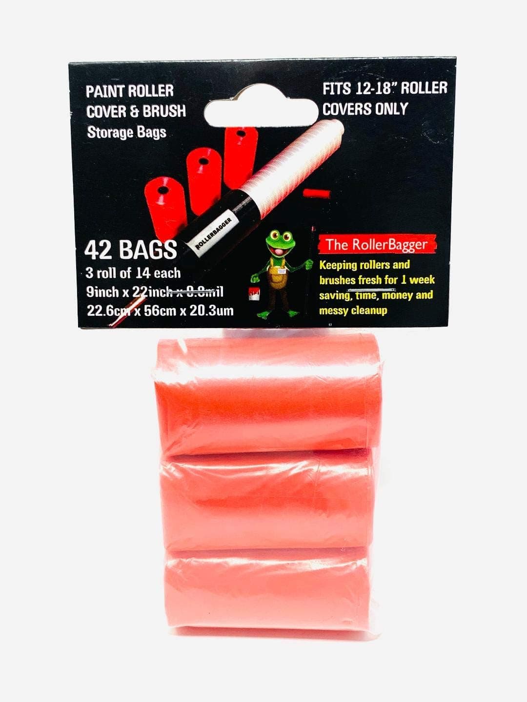 Roller Dave The RollerBagger 3 Pk 42 Count Paint Roller Cover Temporary Storage Refill Bags for 12"-18" Paint Roller Covers. Note: RollerBagger Dispenser Handle Sold Separately.