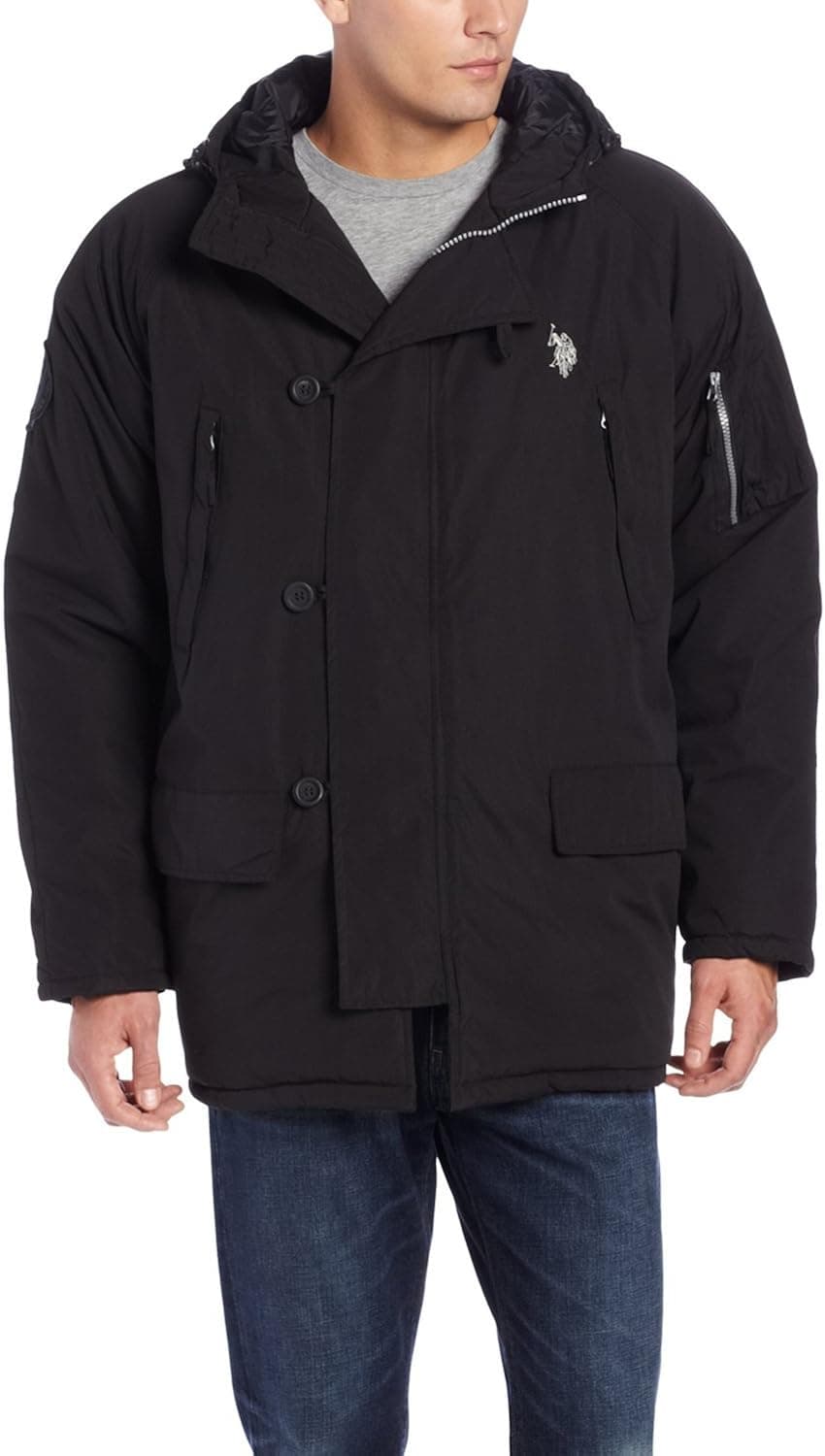 U.S. Polo Assn. Men's Long Snorkel Jacket with Hood