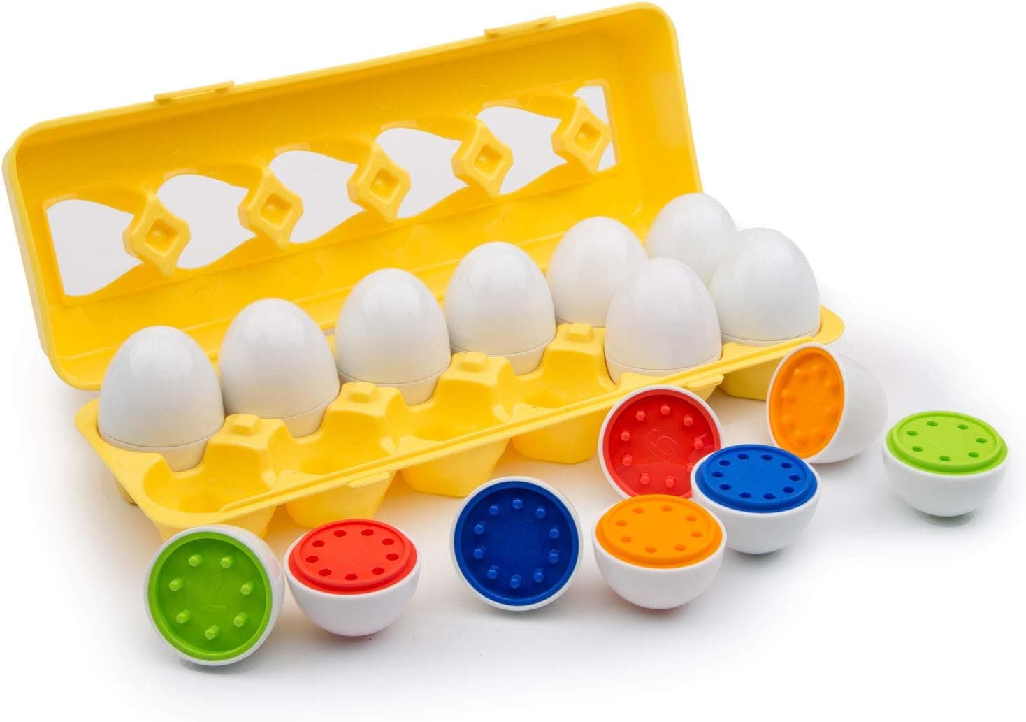 Matching Eggs - Toddler Toys - Educational Color & Recognition Skills Study Toys, for Learn Color & Shape Match Egg Set (12 Eggs)