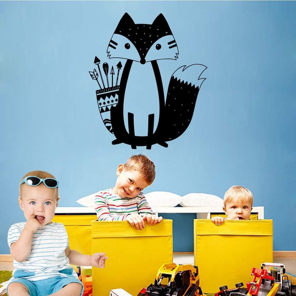 YOKIKI Fox Wall Decal Living Room Removable Mural Wall Stickers for Bedroom Women Wall Art Mural for Room Decoration