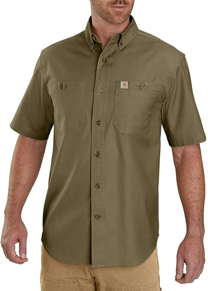Carhartt Men's Rugged Flex Relaxed Fit Midweight Canvas Short-Sleeve Shirt