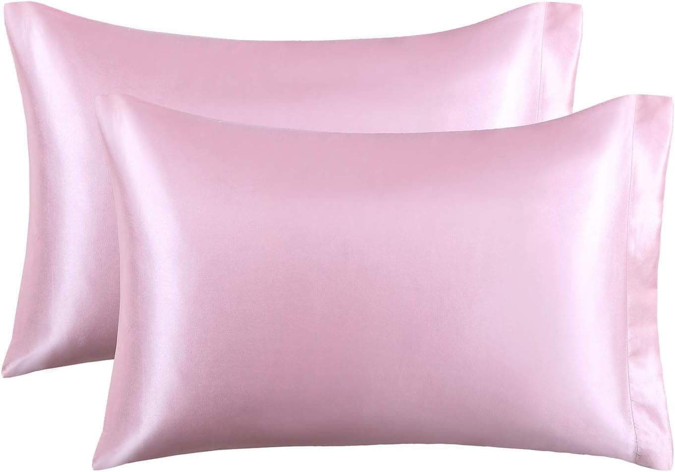 Vonty Satin Pillowcase Queen Size, Silky Satin Pillow Cases for Hair and Skin, Satin Cooling Pillow Covers Set of 2 No Zipper (20x30, Pink)